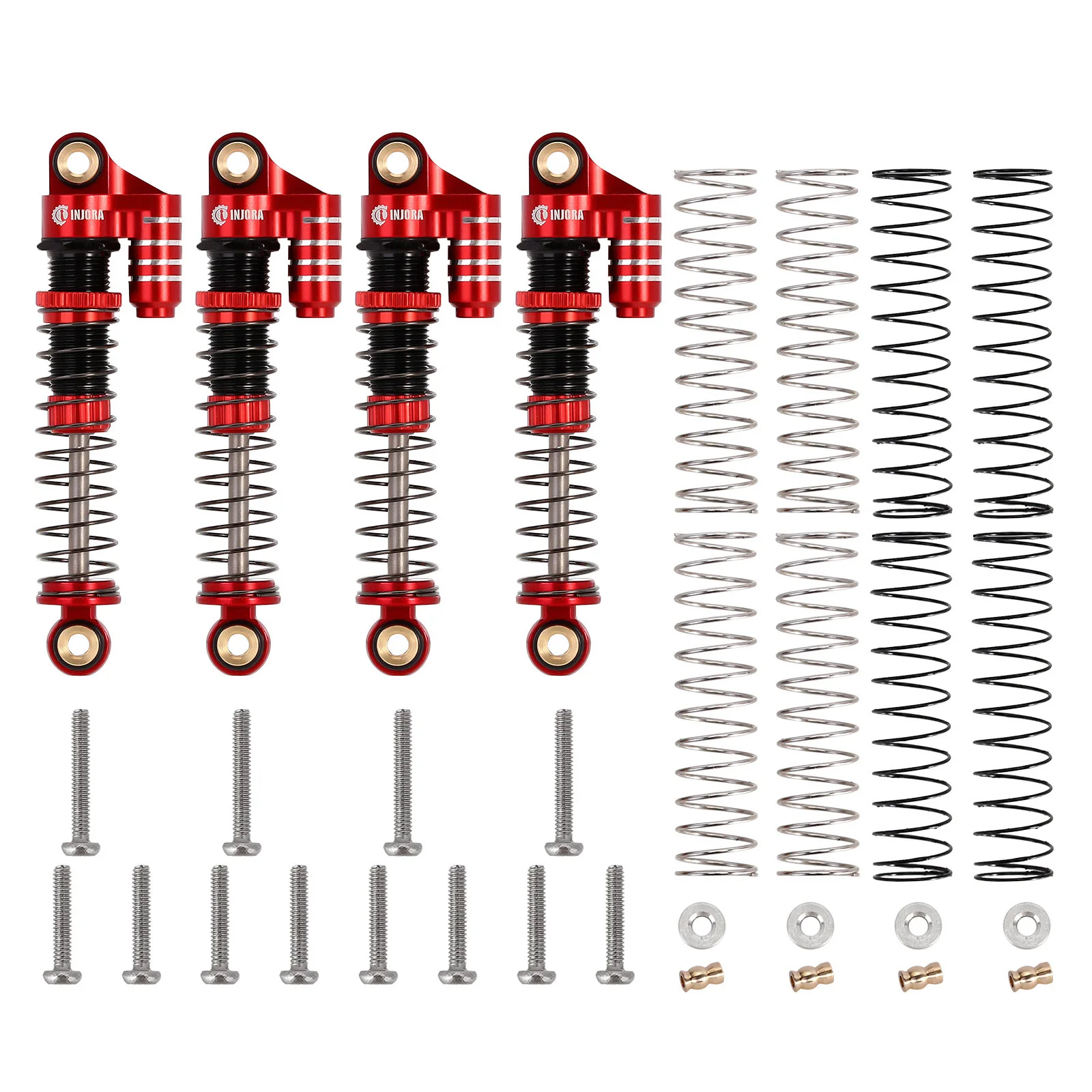 INJORA 45mm Shocks Aluminum Threaded Absorber Oil Damper for FMS FCX24 1/24  RC クローラー Upgrade（Gold）