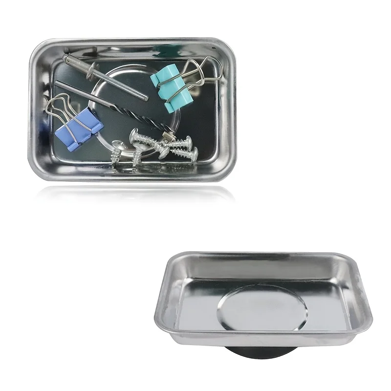 Magnetic tray for automotive parts, metal screw tool holder with suction cup base, durable storage box for nuts, bolts, and hard Magnetic tray for automotive parts, metal screw tool holder with suction cup base, durable storage box for nuts, bolts, and hard