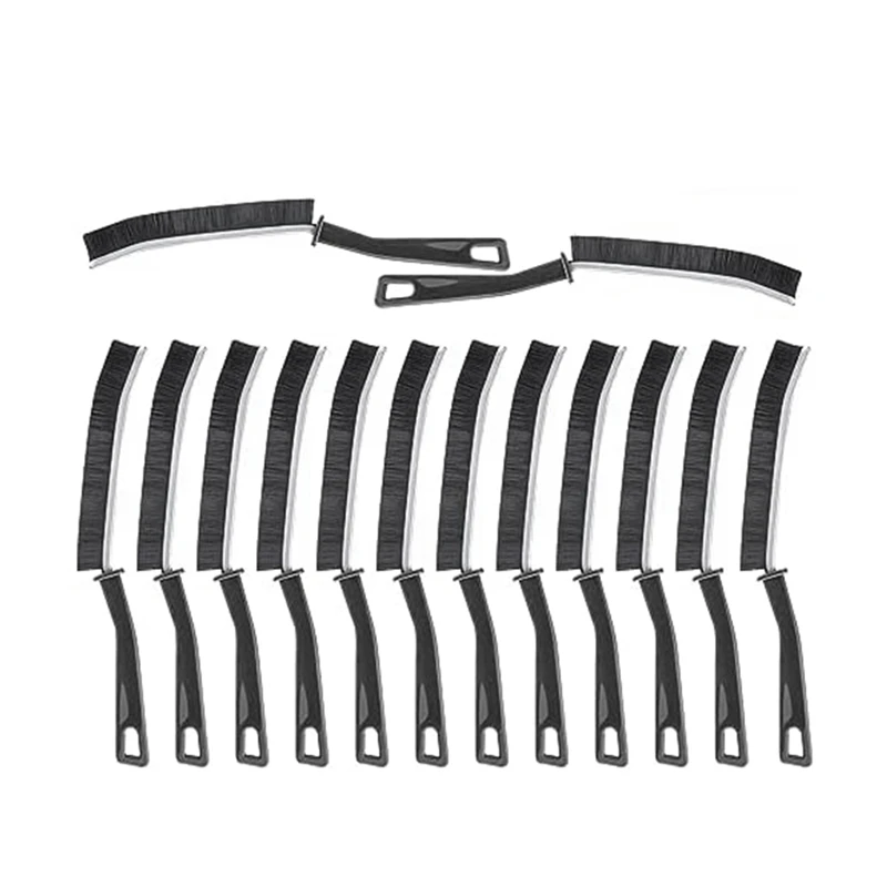 

15 шт., щётки для чистки стыков, черные пластиковые щётки для чистки труднодоступных углов