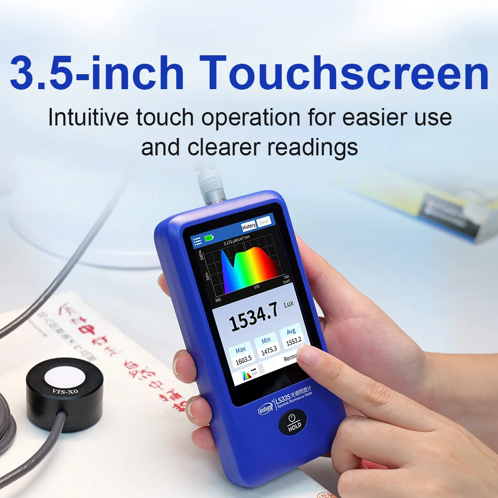 LS335 Spectrometer light spectrum meter CRI meter CCT Lux Tester Multi-Parameter Spectral Illuminance Meter