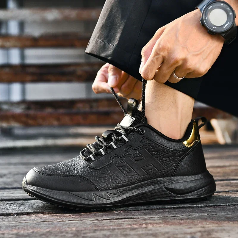 Chef shoes four season new non-slip oil-proof waterproof kitchen work shoes men's fashion casual outdoor breathable sports shoes 3