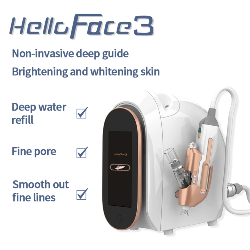 Newest Facial Mesotherapy Device No Needle Skin Rejuvenation Whitening & Lifting Beauty Machine Oxygen Jet Peel Machine