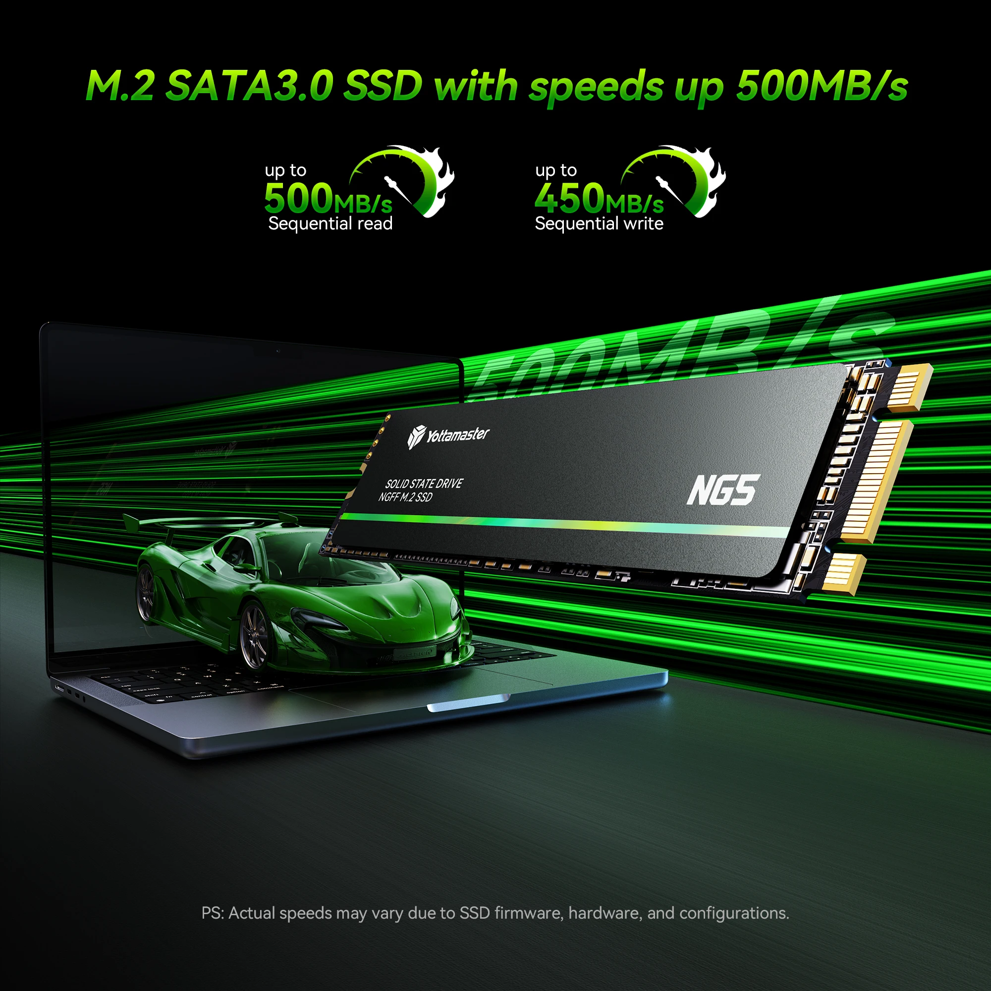 Yottamaster M.2 SATA 3.0 SSD 2280 Hard Drive M2 SSD M.2 1TB 256GB