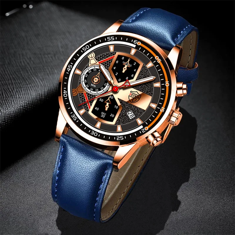 Luxury Brand Mens Watches Fashion Men Sports Stainless Steel Quartz Wrist Watch Luminous Clock Man Business Casual Leather Watch