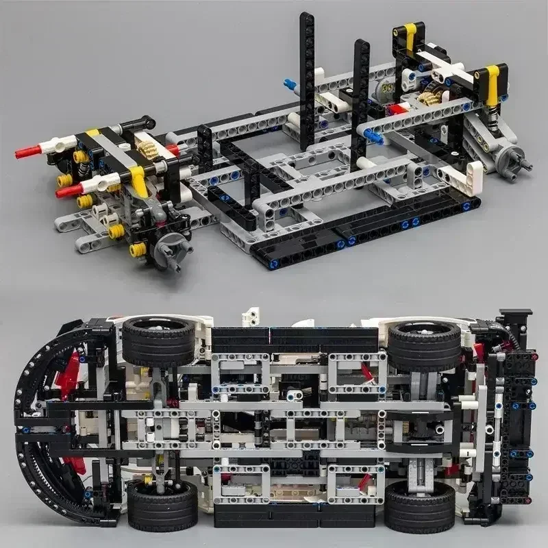 Compatible 911RSR Technical 1:8 Building Blocks RC with Lights Racing Car 1580+PCS