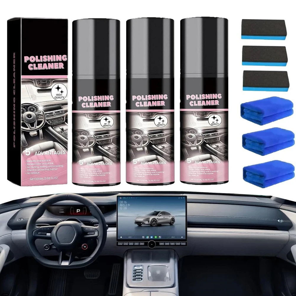 2/3pcs 100ml Auto Interior Polish Car Shine Cleaner Interior Detailer Spray Protective Color Fading Repair Car Care Detailing Sp