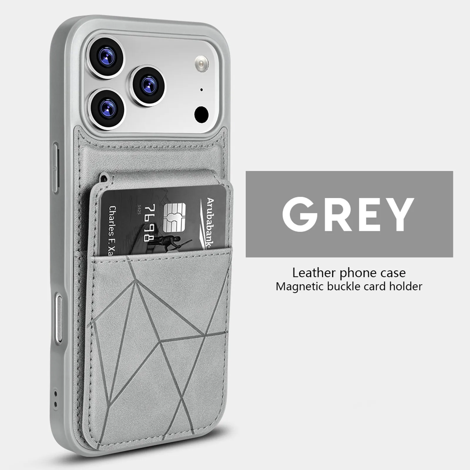 Luxury Leather Flip Wallet Phone Case with Card Holder and Durable Hard Cover