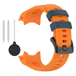 Silicone Sport Strap for Smartwatches - Durable Wristband Accessory (Orange twilight blue)