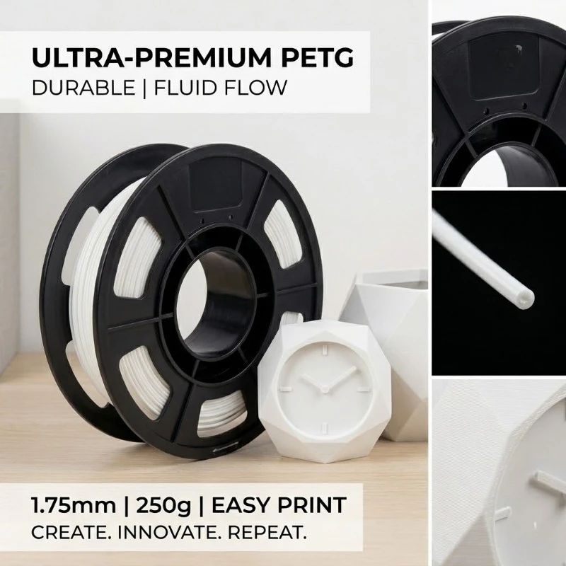 PETG 3D 프린터 필라멘트 1.75mm 250g 고강도 레이어 접착력 흰색 회색 투명 스킨 핑크 블랙