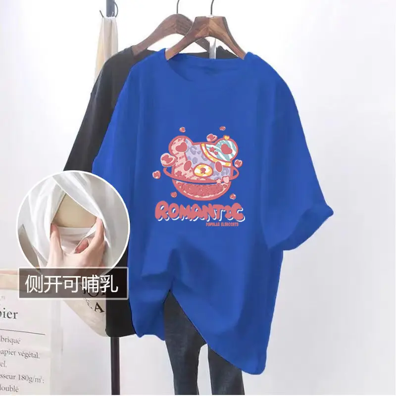 Maternity Clothes Tops Pregnant Short Sleeve Breastfeeding Blouse Women Top Mama Clothing Pregnancy T-Shirt Premaman 4