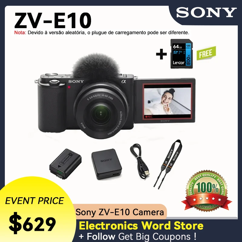 デジタルカメラ SONY ZV-E10 + Micro SD Samsung 512GB SONY ZV-E10 + Micro SD Samsung 512GB