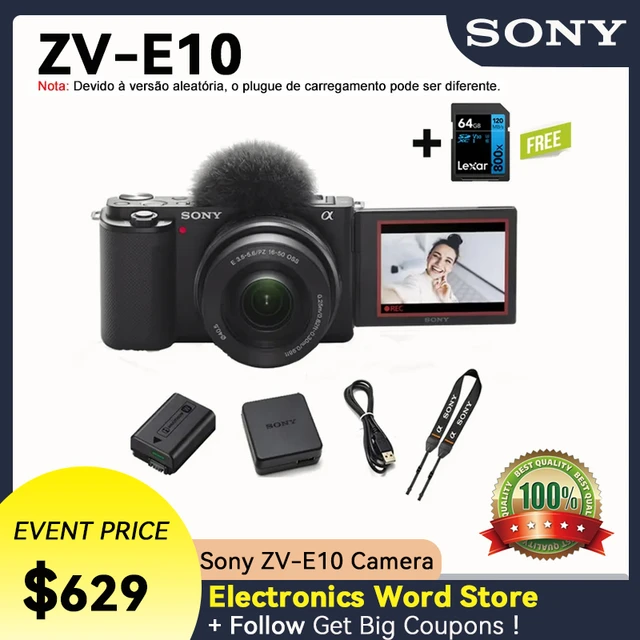 Sony Zv-e10 Camera Zv-e10l Alpha Zv-e10 - Aps-c Interchangeable Lens  Mirrorless Vlog Camera Body + 16-50mm Zoom Lens Sony Zve10 - Mirrorless  System Cameras - AliExpress