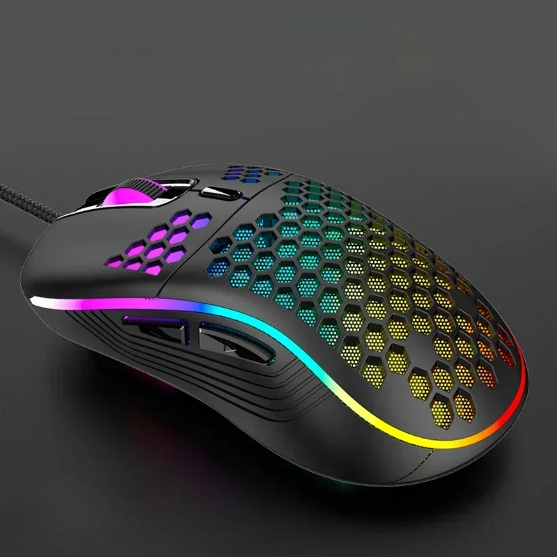 Wireless Gaming Mouse 2.4G RGB Lighting Charging Adjustable DPI Ergonomic Honeycomb Design Desktop Laptop