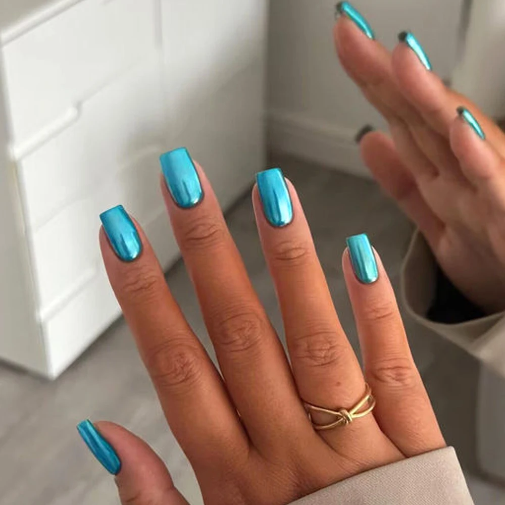 Tinovo Uno Metallic Blue Nail Polish Normal Regular Nail Lacquer Mirror Shine Finish Base Coat Top Oil Manicure Nail Supplies 6