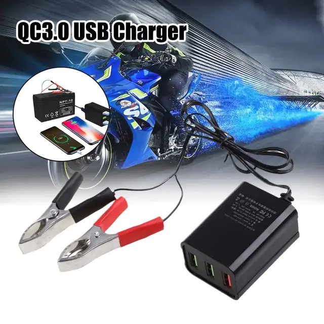Chargeur de clip de batterie à 4 ports USB, adaptateur d'alimentation CC  pour véhicule, chargeur petpour téléphone X9W3, 12V, 24V - AliExpress