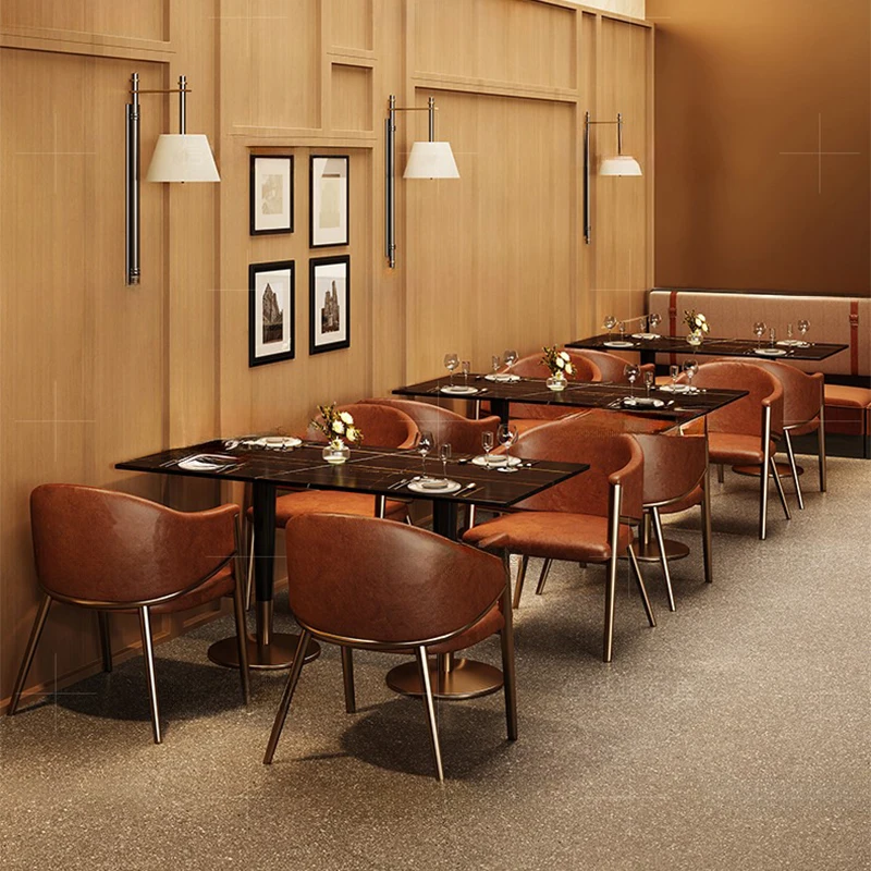 Modern Fashion Party Durable Leather Chairs and Sofas for Fast Food Restaurants Coffee Shops