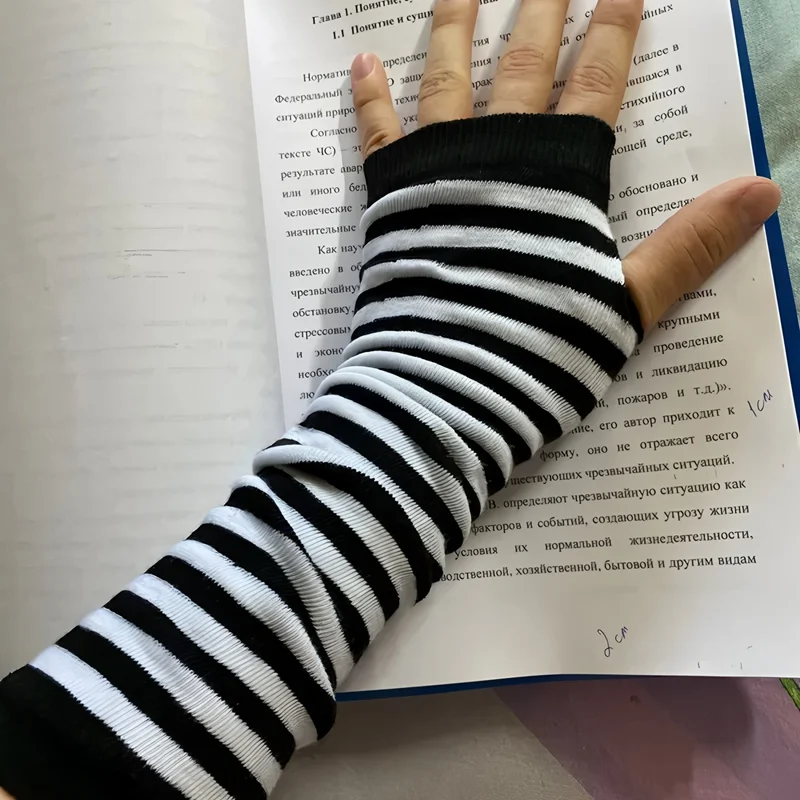 Y2K Elastic Outdoor Punk Long Fingerless Gloves Cuff For Women Men Hip-hop Glove Elbow Mittens Cool Stretch Winter Arm Warmer