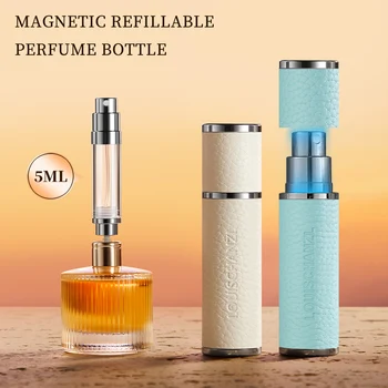 Louischanzl Perfume Atomizer Bottle magnet  Portable leather Sprayer for Boarding Tight Sealing Travel Perfume Spray gift 5ml