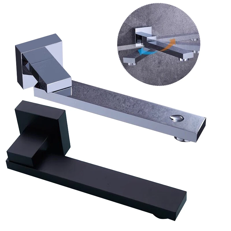 BAKALA And Retail Wall Mounted Bathroom Tub Waterfall Spout Square-Round Faucet Spout Chrome Finish Brass bathroom faucet water tap faucet