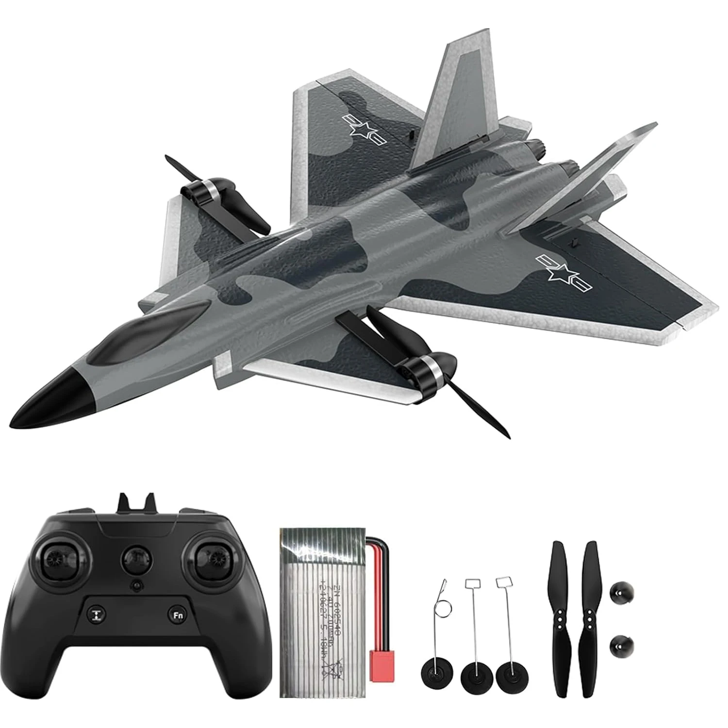 Avión RC KF700 Caza 6 Canales Doble Motor Brushless 300m