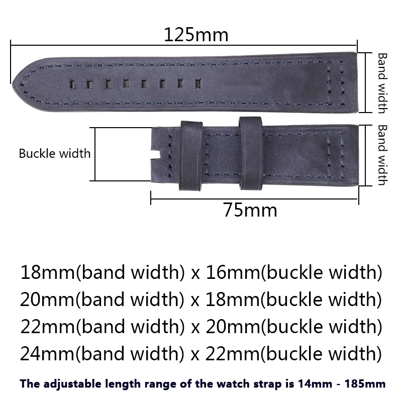Elegant Quick Release Genuine Leather Watch Strap with Dual Press Automatic Clasp