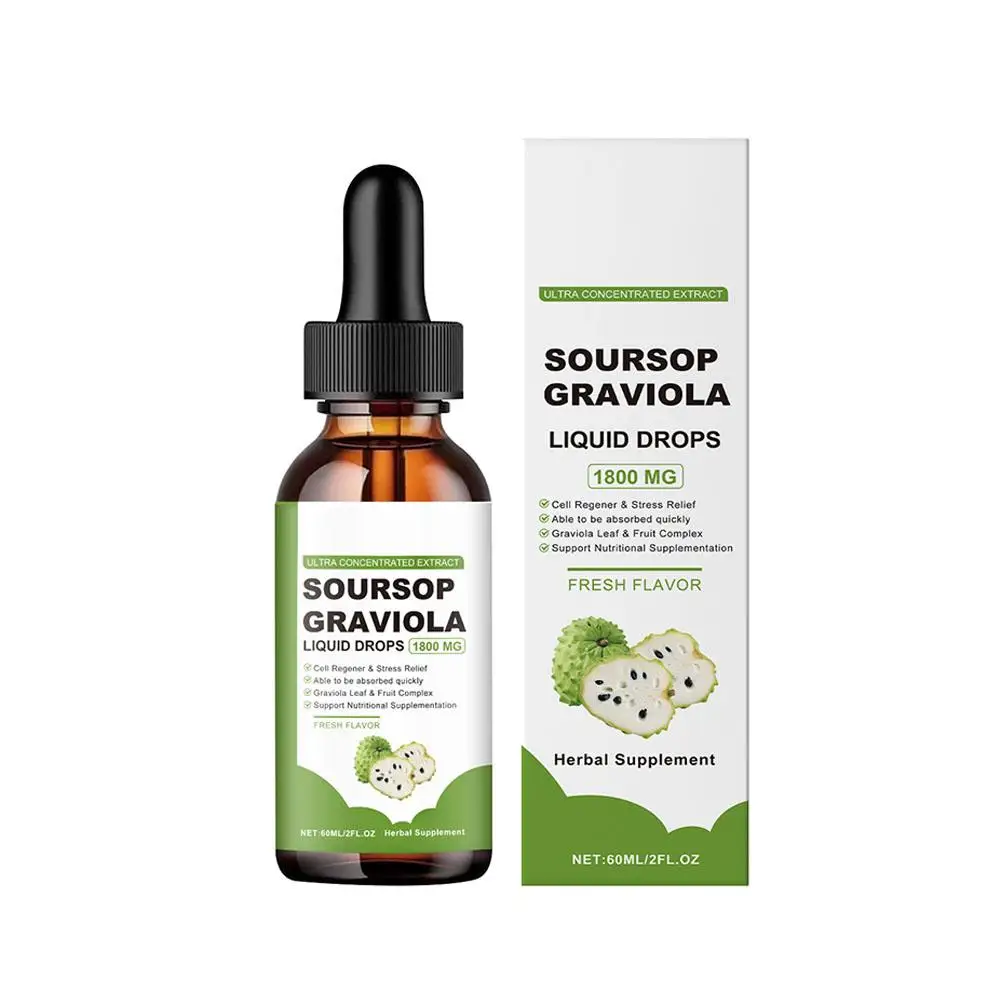 Soursop Supplement 5 Bottles 60ml Liquid Drops Antioxidant Digestion Cellular Health Immunity