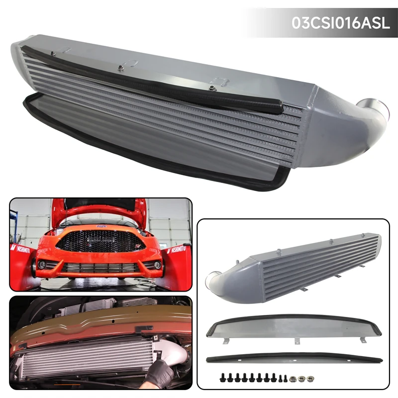 Intercooler Performance Di Regolazione Della Barra E Della Piastra Di Montaggio Anteriore Per Ford Fiesta St 1.6L 2014 + Argento/Nero