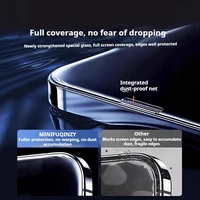 Cut Edge Anti Dust Mesh 0.5mm Privacy Tempered Glass For iPhone 17 15 16 Pro Max Screen Protector 17 Air Plus Luxury Full Cover 4