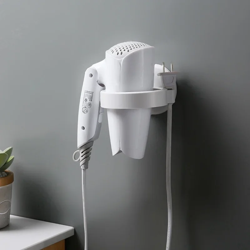 Hair Dryer Straightener Holder Wall Mounted Shelf With Strong Back Glue For Bathroom No Drilling Wire Hanger Strong Adhesive 2