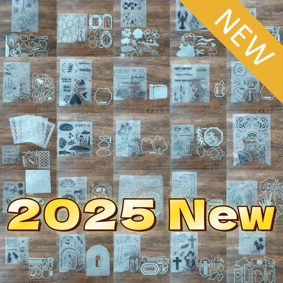 2025년 신제품 생일 트리 버섯 나비 금속 커팅 다이 클리어 스탬프 스텐실 DI..