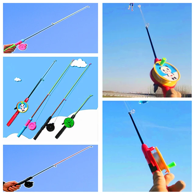 Free Shipping 10pcs fishing rod flying toy for children kites line wind  kites factory wholesale kite accessories fish kite rods - AliExpress