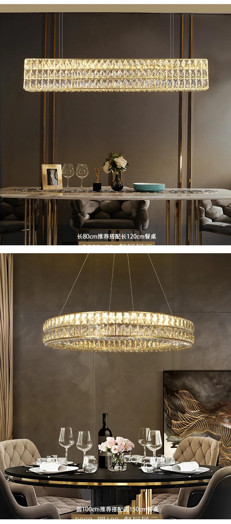 Luxury Style One Ring Crystal Chandelier