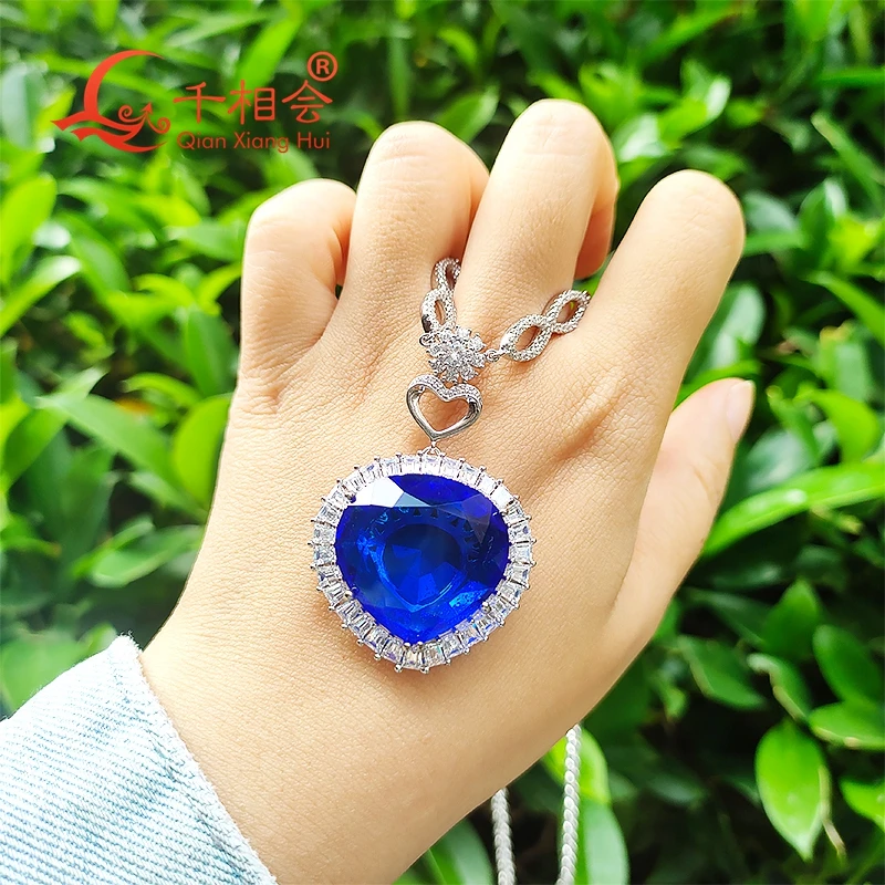 Titanic Blue Heart Necklace Buy Peora Women Silver-Plated Sapphire