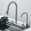 Waterfall Kitchen Sink 201 Stainless Steel Sink Large Single basin With Large Single Slot Sink Above Counter With Cup Disher 3