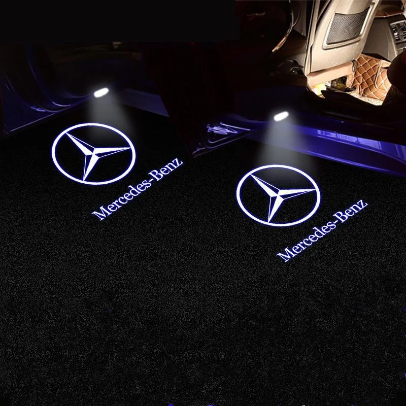 2X Led 자동차 도어 웰컴 라이트 프로젝터 로고 메르세데스 벤츠 W205 AMG W176 W177 W212 W166 인테리어 몰딩 TYD-BECHI