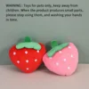1pc-Cute Strawberry Design Pet Grinding Teeth Squeaky Plush Toy, Chewing Toy For Dog Interactive Supply 6