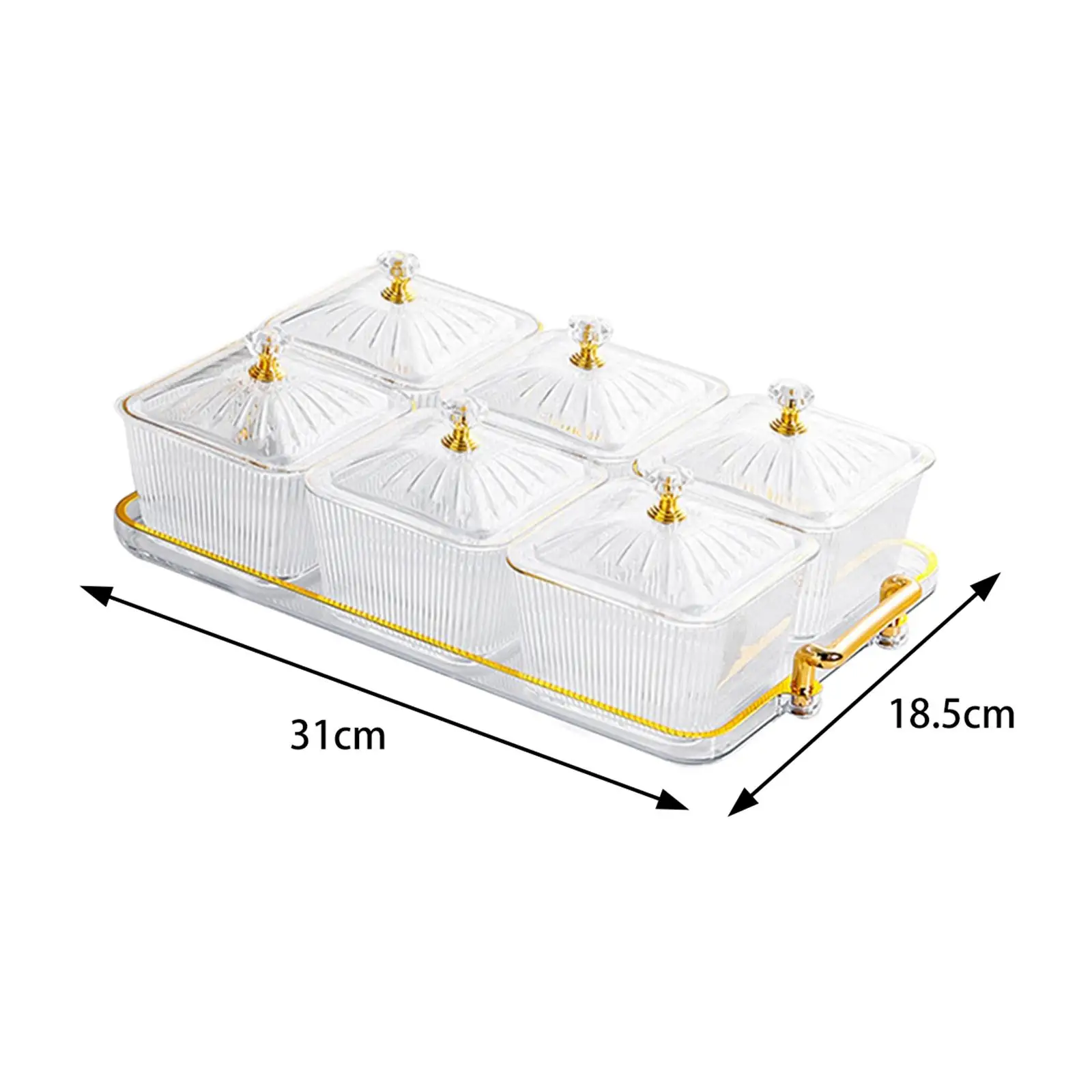 Divided Serving Dishes Food Storage Box with Lid Nut and Candy Serving Tray for Chocolate Dessert Fruits Nuts Desktop Decor