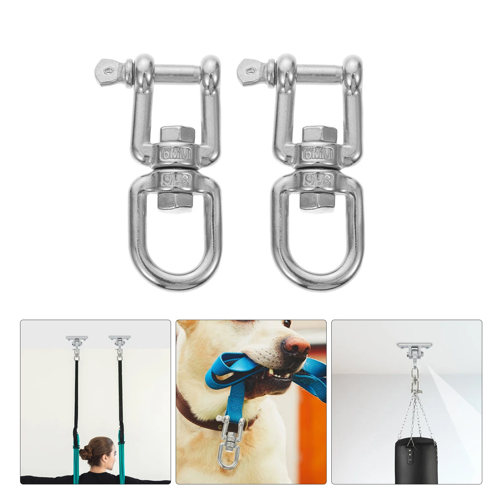 

Heavy Duty Clothes Hanger Hammock Swivel Hook Stainless Steel Ring Eye up Connector Hooks