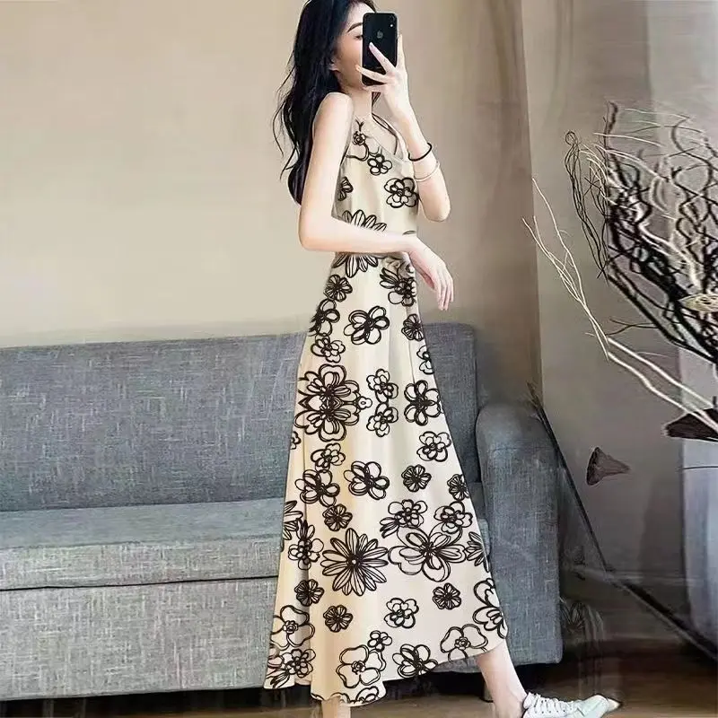 

dress French Platycodon grandiflorum fairy dress super xiansen sweet chic gentle wind printing suspender skirt