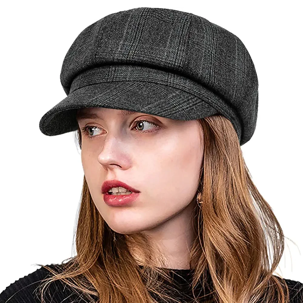 

Women's Newsboy Caps Beret Hats Fashion Plain Octagonal Cap Female Travel Painter Caps Ladies Casual Retro Peaked Caps
