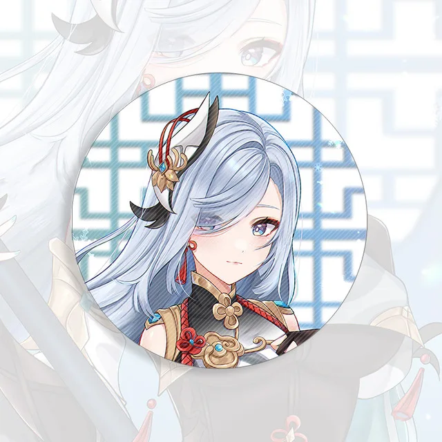 58mm Game Genshin Impact Brooch Pin Xiao Kaedehara Ayaka Baal Raiden Shogun Cosplay Badge Accessories For Clothes Backpack Gift 25