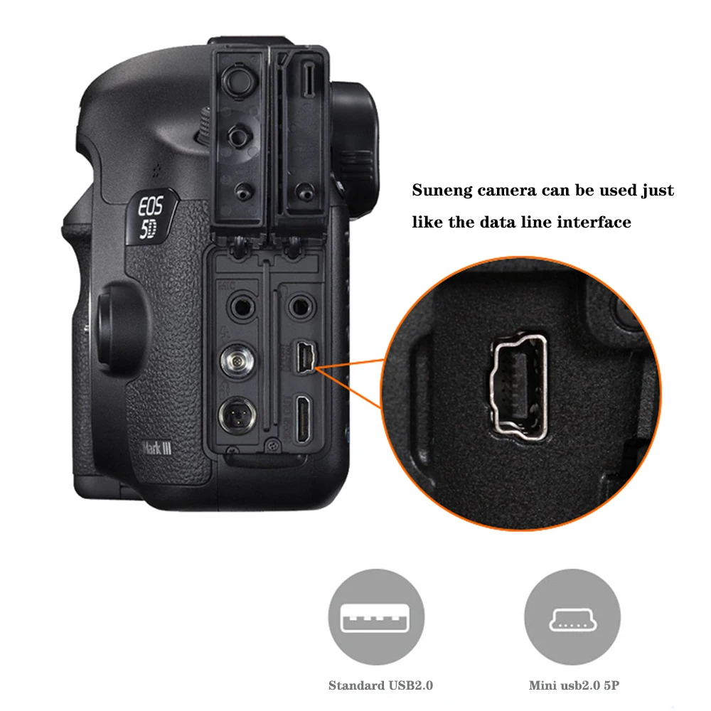 Camera mini 5-Pin USB Data Transfer Cable Cord Lead Wire For Canon