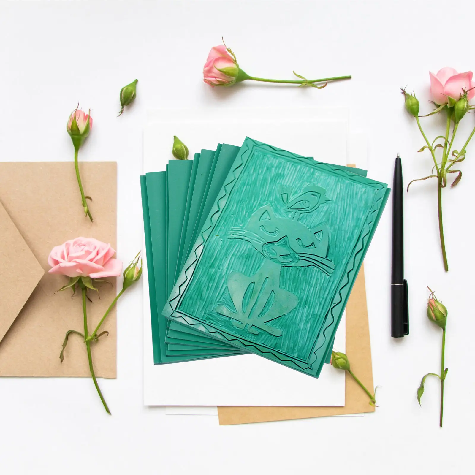 10Pcs 녹색 조각 매트 고무 커팅 매트 DIY 바느질 종이 절단 작업 공간 보호를위한 구부릴 수있는 수공예 보드