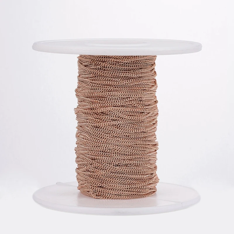 10m/roll Thin 304 Stainless Steel Twisted Chains Link Chain Curb Chains Soldered for Jewelry Making DIY Bracelet 1.2x1.1x0.3mm