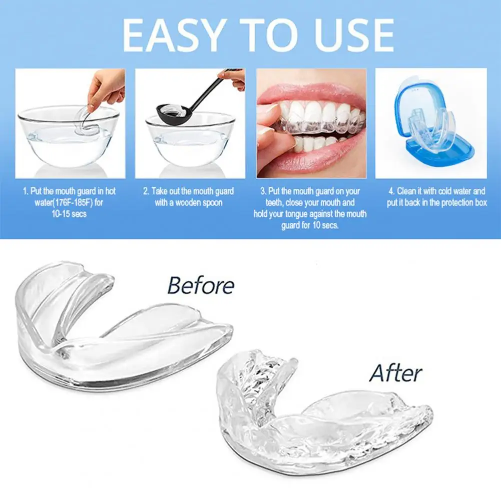 Silicone Mouthpiece Anti-snoring Braces Sleeping Prevent Snoring Braces Snoring Relief Mouth Guard Dental Guards 4Pcs/Set mouth guard