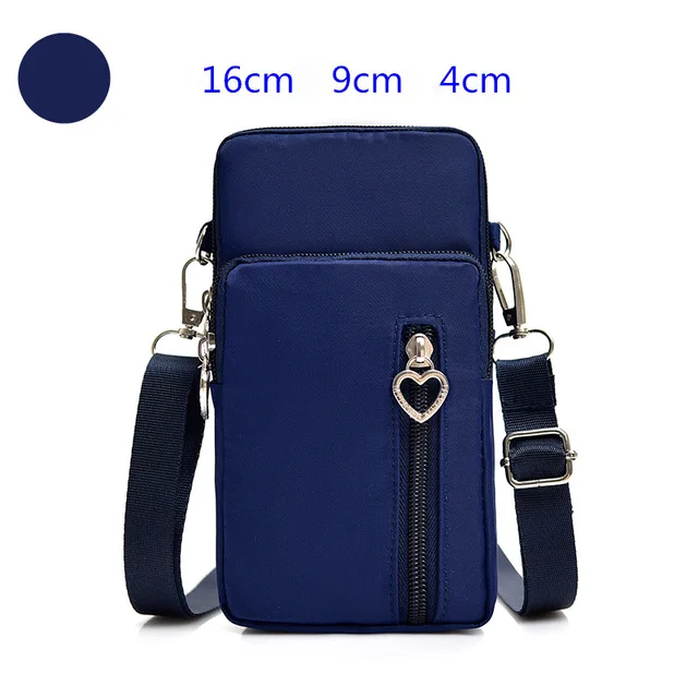 Universal Mobile Phone Bag For Samsung/iPhone/Huawei/HTC/LG Case Wallet Outdoor Sport Arm Purse Shoulder Bag Women Phone Pouch Samll Blue