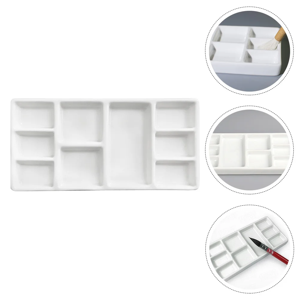 Palette Porcelain Paint Pallet Tray Pallets Trays Watercolor Plastic Mini for Painting Pigment
