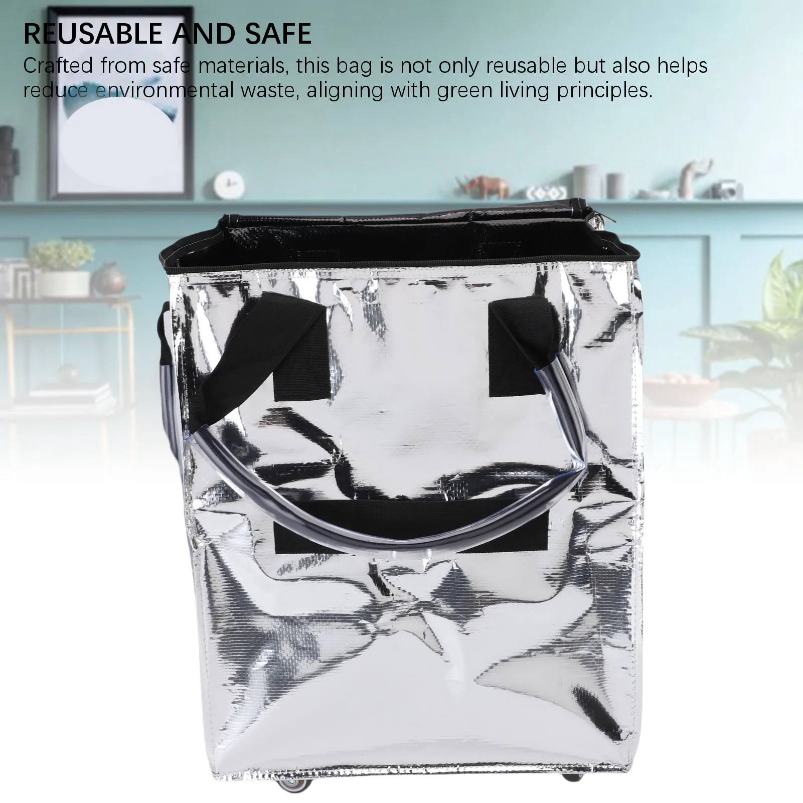 Grocery Bag On Wheels Large Capacity Multifunctional Portable Collapsible Shopping Rolling Bag with Wheels Grocery Bag On Wheels