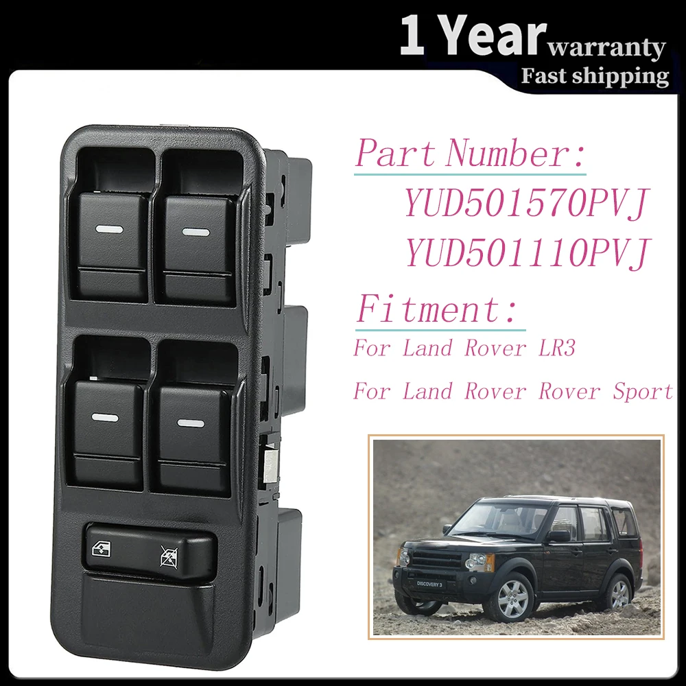 

Driver Side Power Master Window Switch for Land Rover LR3 2005-2009, Range Rover Sport 2006-2009 YUD501570PVJ YUD501110PVJ