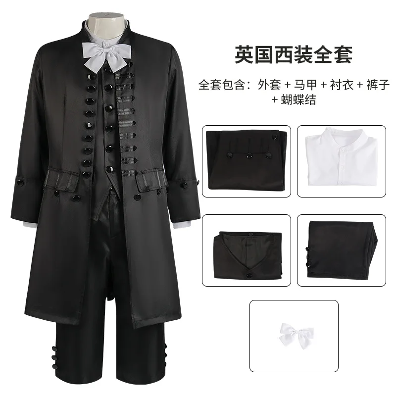 

18th Century British Mens Outfit Cosplay Costume Medieval Suit Hamilton Cosplay Costume Colonial Victorian Rococo Men's Suit